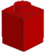 1 by 1 red LEGO brick