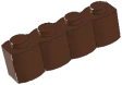 1 by 4 brown LEGO brick