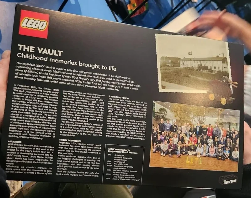 2024 LEGO Inside Tour Set The Vault back of box