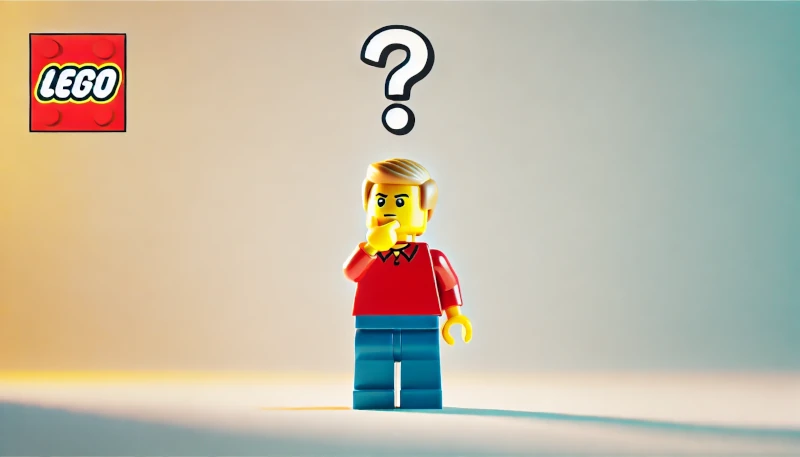 A LEGO minifigure thinking