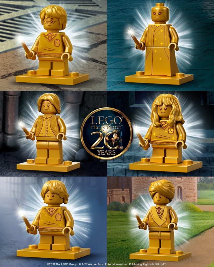 LEGO Harry Potter anniversary gold minifigures