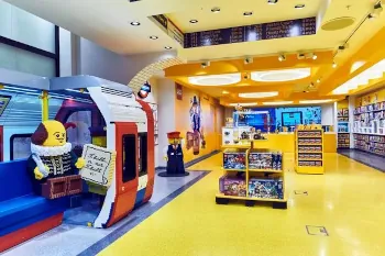 The inside of a LEGO shop