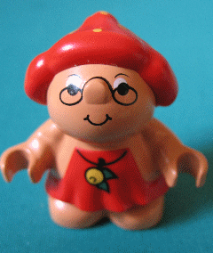 LEGO Duplo Figure Little Forest Friends, Female, Red Dress with Yellow Berry (Melba Strawberry) minifigure