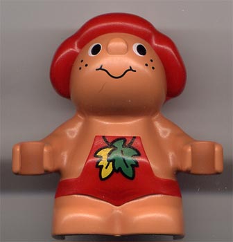 LEGO Duplo Figure Little Forest Friends, Male, Red Outfit with Leaves (Baby Jelly Strawberry) minifigure