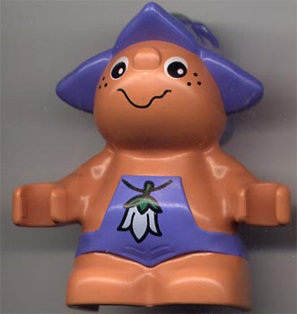 LEGO Duplo Figure Little Forest Friends, Male, Medium Violet Outfit with White Flower (Toot Bluebell) minifigure