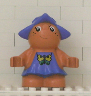 LEGO Duplo Figure Little Forest Friends, Female, Medium Violet Dress with Butterfly (Jangle Bluebell) minifigure