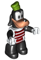 LEGO Duplo Figure Lego Ville, Goofy, Red and White Striped Shirt, Black Legs minifigure