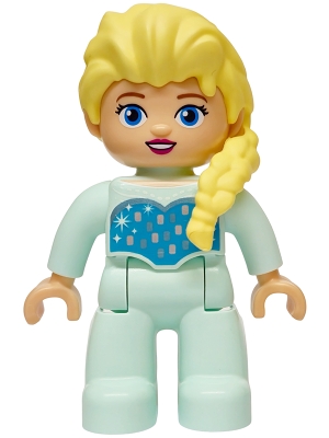LEGO Duplo Figure Lego Ville, Disney Princess, Elsa, Light Aqua Legs and Top (6545872) minifigure