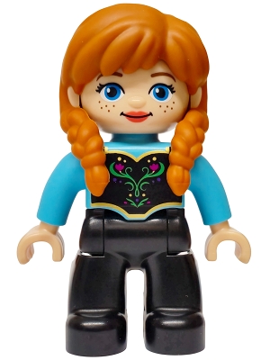 LEGO Duplo Figure Lego Ville, Disney Princess, Anna, Medium Azure Top (6545379) minifigure