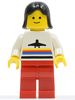 LEGO Airport - Classic, Red Legs, Black Female Hair minifigure
