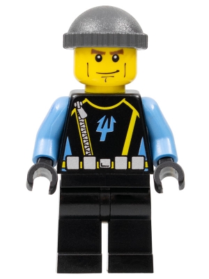 LEGO Aquaraider Diver 4 - Dark Bluish Gray Knit Cap minifigure