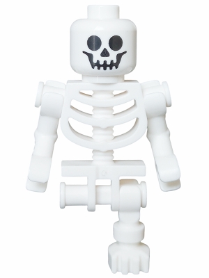 LEGO Skeleton - Standard Skull, Bent Arms Horizontal Grip, Single Leg minifigure