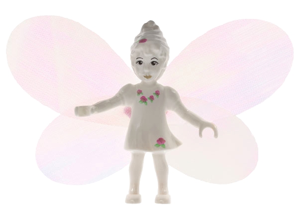 LEGO Belville Fairy - White with Flowers Pattern (Millimy) - With Wings and Bow minifigure
