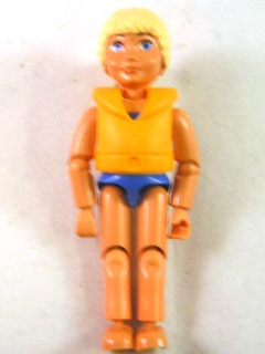LEGO Belville Female - Laura - White/Blue Swimsuit with Blue Stripes, Long Light Yellow Hair, Life Jacket minifigure