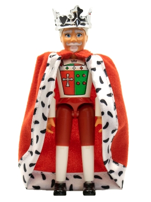LEGO Belville Male - King with White and Red Pants, Shirt Insignia, White Hair, Cloak, Crown minifigure