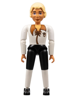 LEGO Belville Male - Prince Justin - White Shirt with Laces and Royal Crest Logo Pattern minifigure