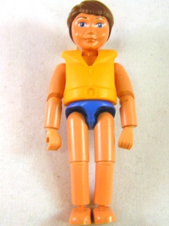 LEGO Belville Male - Blue Swimsuit, Brown Hair (Child / Boy), Life Jacket minifigure