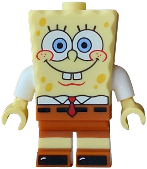 LEGO SpongeBob SquarePants - Bright Light Yellow, White Shirt, Dark Orange Short Legs minifigure bob040