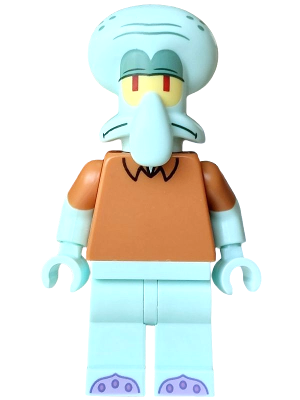 LEGO Squidward Tentacles - Light Aqua, Medium Nougat Shirt minifigure bob041