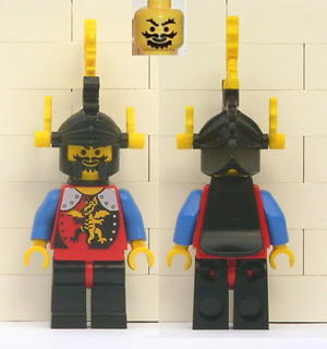 LEGO Dragon Knights - Knight 2, Black Legs with Red Hips, Black Dragon Helmet, Yellow Plumes, Black Plastic Cape minifigure