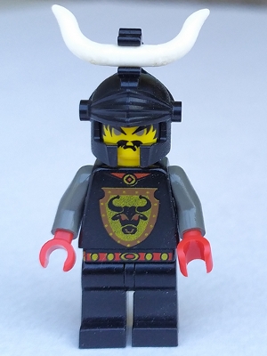 LEGO Knights Kingdom I - Cedric the Bull (Robber Chief), Black Dragon Helmet, Horns minifigure