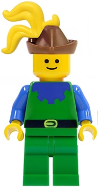 LEGO Forestman - Blue, Brown Hat, Yellow 3-Feather Plume minifigure