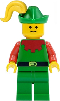 LEGO Forestman - Red, Green Hat, Yellow Plume minifigure