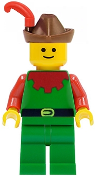 LEGO Forestman - Red, Brown Hat, Red Feather minifigure