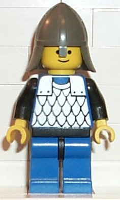 LEGO Scale Mail - Blue, Blue Legs with Black Hips, Dark Gray Neck-Protector minifigure