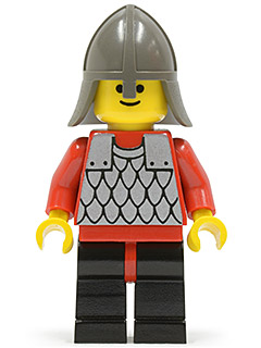 LEGO Scale Mail - Red with Red Arms, Black Legs with Red Hips, Dark Gray Neck-Protector minifigure