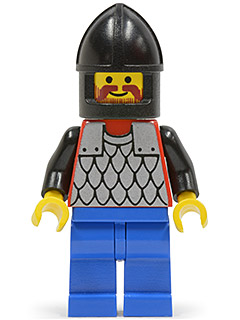 LEGO Scale Mail - Red with Black Arms, Blue Legs, Black Chin-Guard minifigure