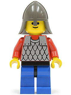 LEGO Scale Mail - Red with Red Arms, Blue Legs with Black Hips, Dark Gray Neck-Protector minifigure