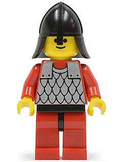 LEGO Scale Mail - Red with Red Arms, Red Legs with Black Hips, Black Neck-Protector minifigure