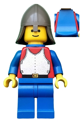 LEGO Breastplate - Red with Blue Arms, Blue Legs, Dark Gray Neck-Protector, Blue Plastic Cape minifigure