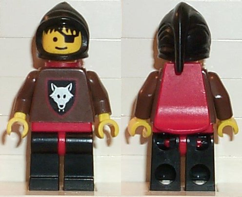 LEGO Wolfpack - Eye Patch, Brown Arms and Black Legs, Black Hood and Red Cape minifigure