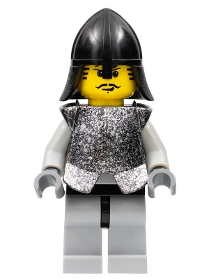 LEGO Breastplate - Armor over Light Bluish Gray, Black Neck-Protector, Black Moustache minifigure
