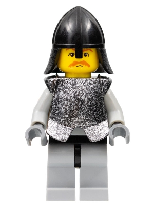 LEGO Breastplate - Armor over Light Bluish Gray, Black Neck-Protector, Brown Moustache minifigure