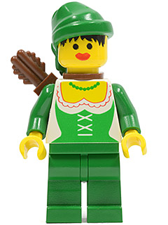 LEGO Forestman - Pouch, Green Hat, Black Feather, Quiver minifigure