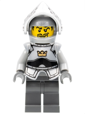 LEGO Fantasy Era - Crown Knight Plain with Breastplate, Helmet with Visor, Curly Eyebrows and Goatee, Dark Bluish Gray Hips and Legs minifigure