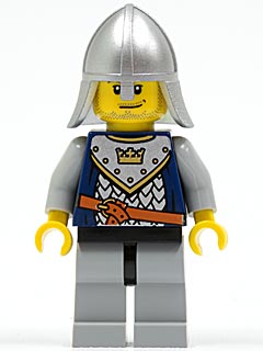 LEGO Fantasy Era - Crown Knight Scale Mail with Crown, Helmet with Neck Protector, Smirk and Stubble Beard minifigure