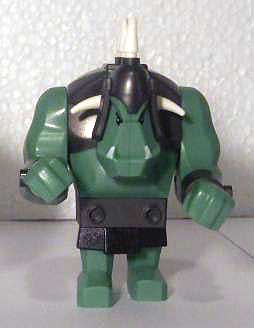 LEGO Fantasy Era - Troll, Sand Green with Pearl Dark Gray Armor and 5 White Horns minifigure