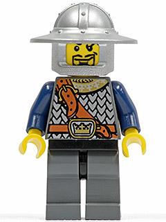 LEGO Fantasy Era - Crown Knight Scale Mail with Chest Strap, Helmet with Broad Brim, Curly Eyebrows and Goatee minifigure