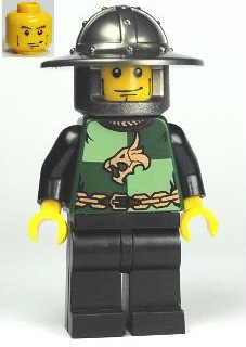 LEGO Kingdoms - Dragon Knight Quarters, Helmet with Broad Brim, Vertical Cheek Lines minifigure