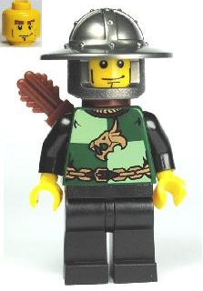 LEGO Kingdoms - Dragon Knight Quarters, Helmet with Broad Brim, Vertical Cheek Lines, Quiver minifigure