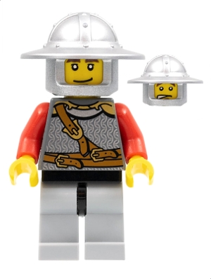 LEGO Kingdoms - Lion Knight Scale Mail with Chest Strap and Belt, Helmet with Broad Brim, Eyebrows and Goatee minifigure