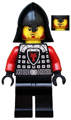 LEGO Castle - Dragon Knight Scale Mail with Dragon Shield and Shoulder Armor, Helmet with Neck Protector, Angry Scowl minifigure