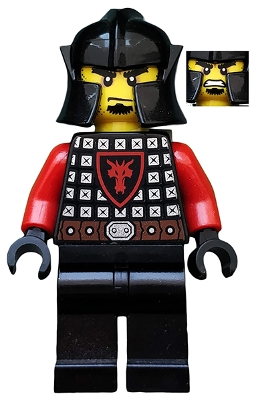 LEGO Castle - Dragon Knight Scale Mail with Dragon Shield, Cheek Protection Helmet, Bushy Eyebrows minifigure