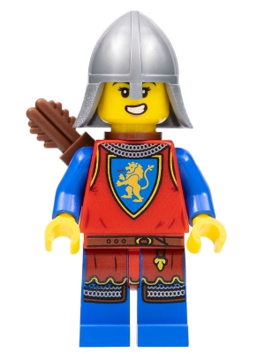 LEGO Lion Knight - Female, Flat Silver Neck Protector, Quiver minifigure