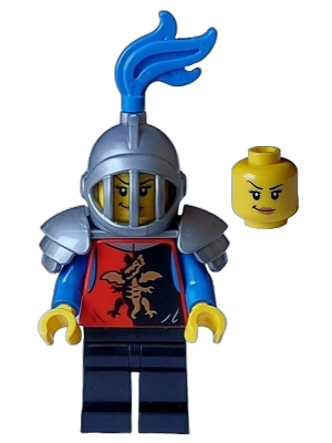 LEGO Dragon Knight - Female, Black Legs, Flat Silver Helmet and Armor minifigure