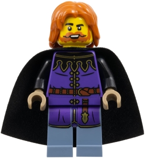 LEGO Queen's Tax Collector - Dark Purple Surcoat, Sand Blue Legs, Black Cape, Dark Orange Hair minifigure